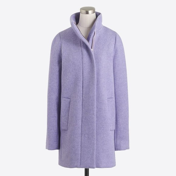 J.Crew Factory Hyacinth Lilac Purple City Cocoon Coat Size 00 - Picture 1 of 10